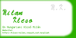 milan klcso business card